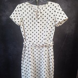 White Polka Dot Pencil Dress